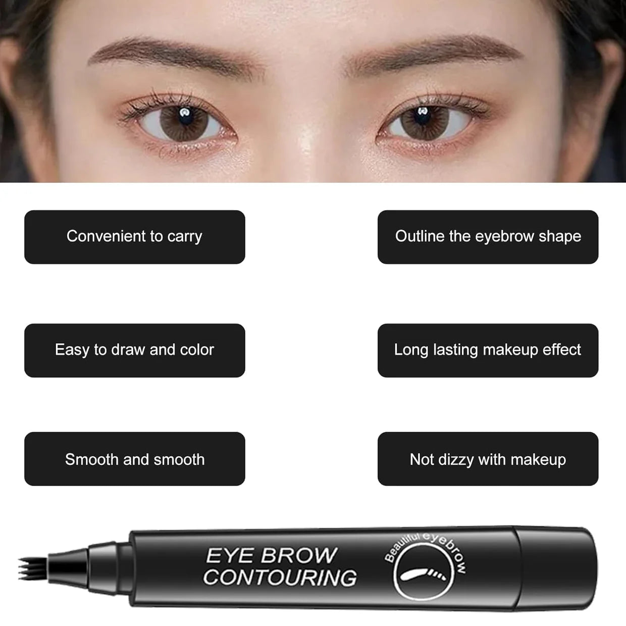 UniquePulse™ BrowDefine 4-Tip Eyebrow Pen (Black & Brown)